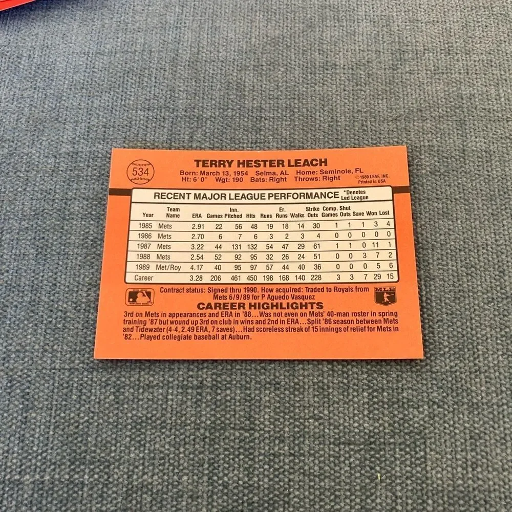 1990 Donruss Kansas City Royals Baseball Card Trading Card